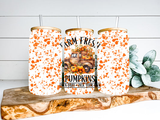 Farm Fresh Pumpkins TRANSPARENT 16oz Wrap