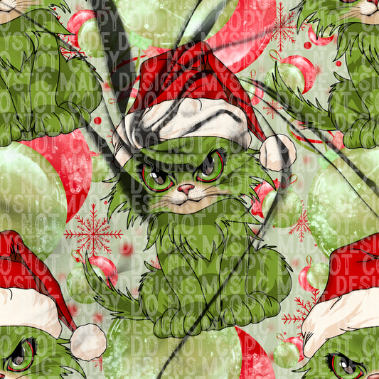 Grinchy Cat Seamless