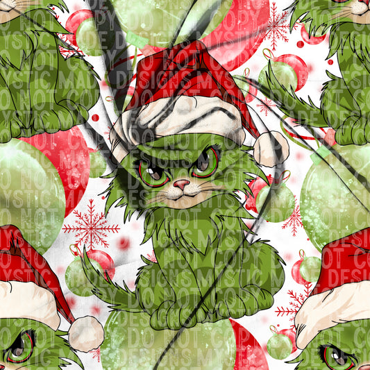 Grinchy Cat TRANSPARENT Seamless