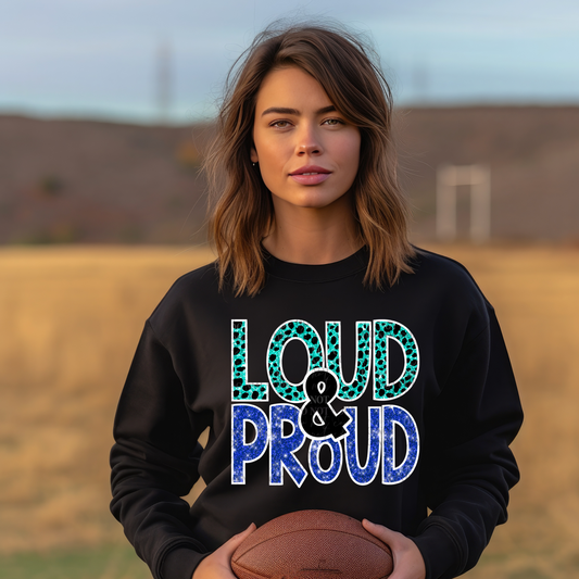 Loud & Proud Teal Navy PNG