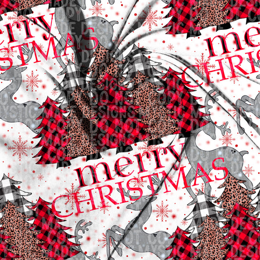 Merry Christmas Red Snowflake Seamless