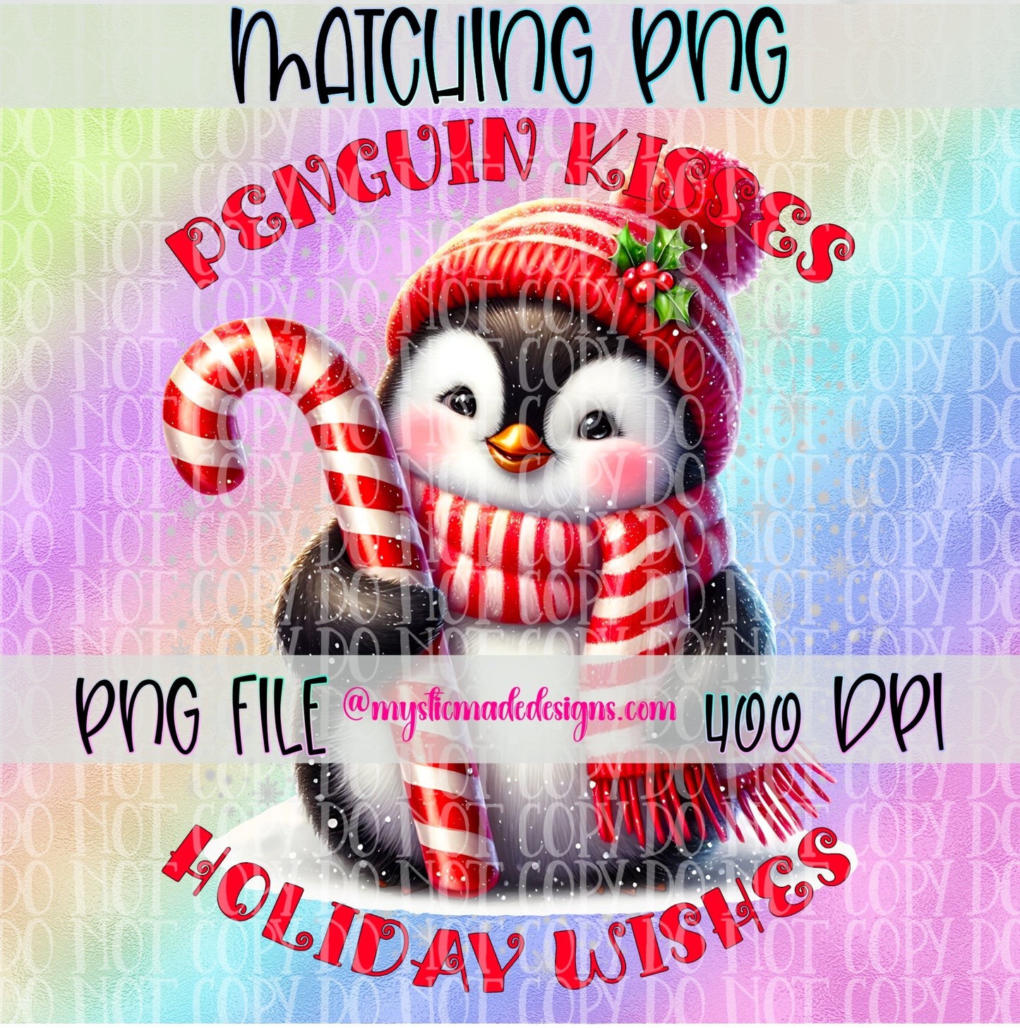 Penguin Kisses Holiday Wishes Wrap