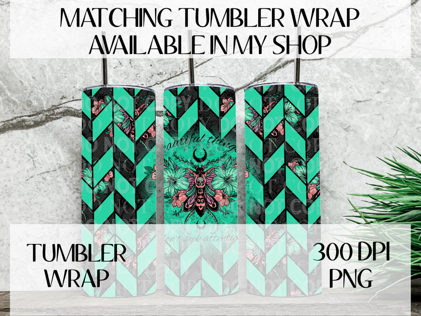 Beautiful Things Purple Teal Wrap PNG