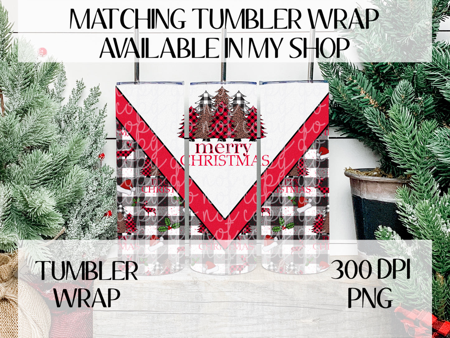 Merry Christmas Geometric Wrap