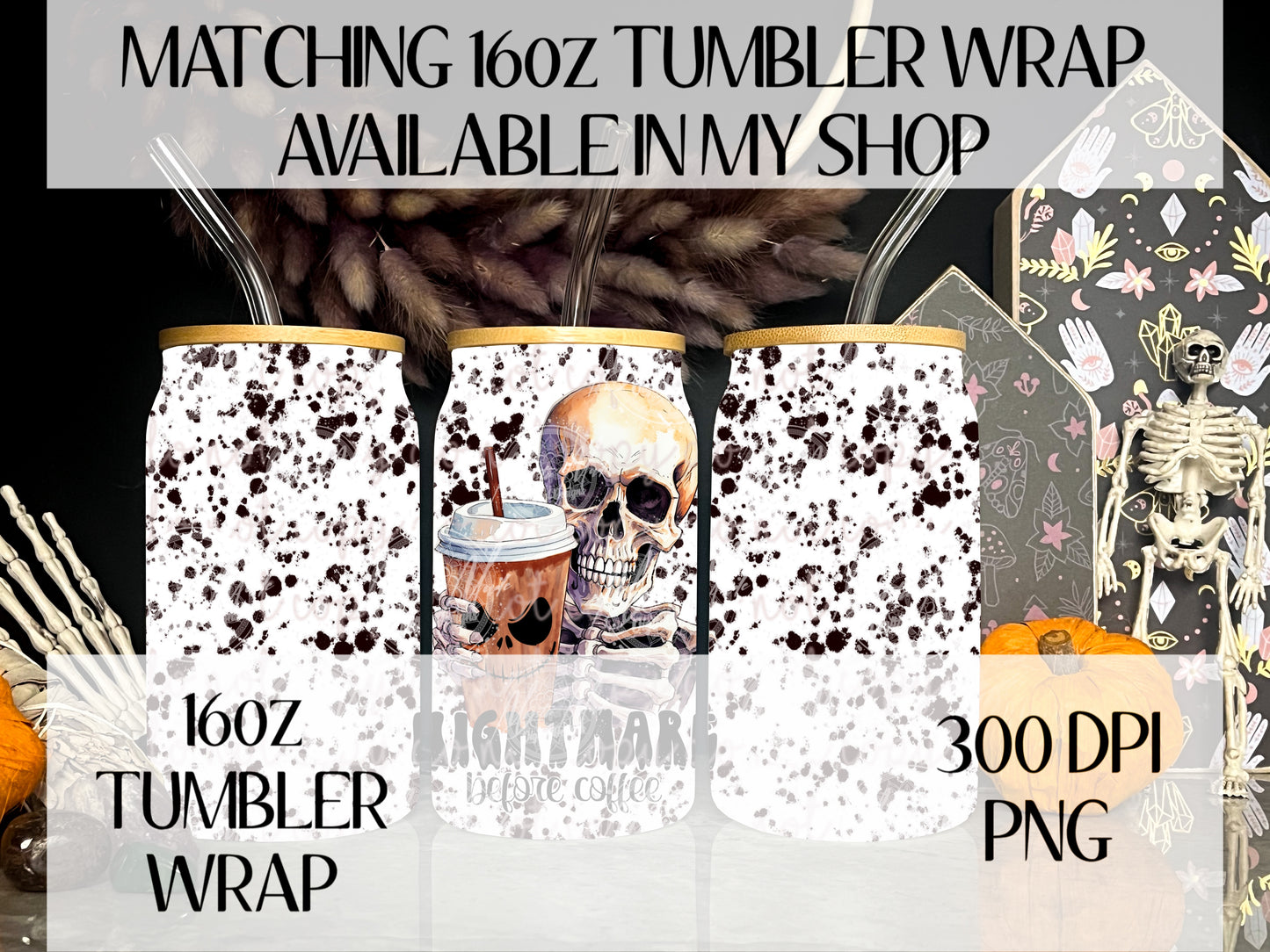 Nightmare Before Coffee Leopard Wave Wrap