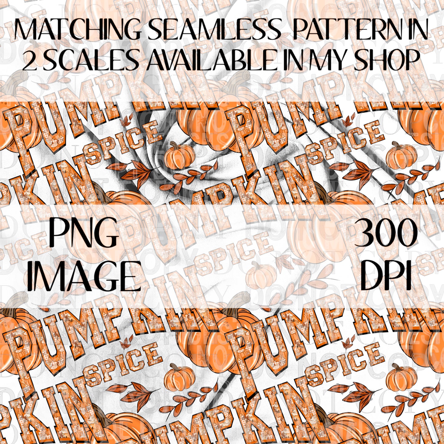 Pumpkin Spice Front & Sleeves PNG