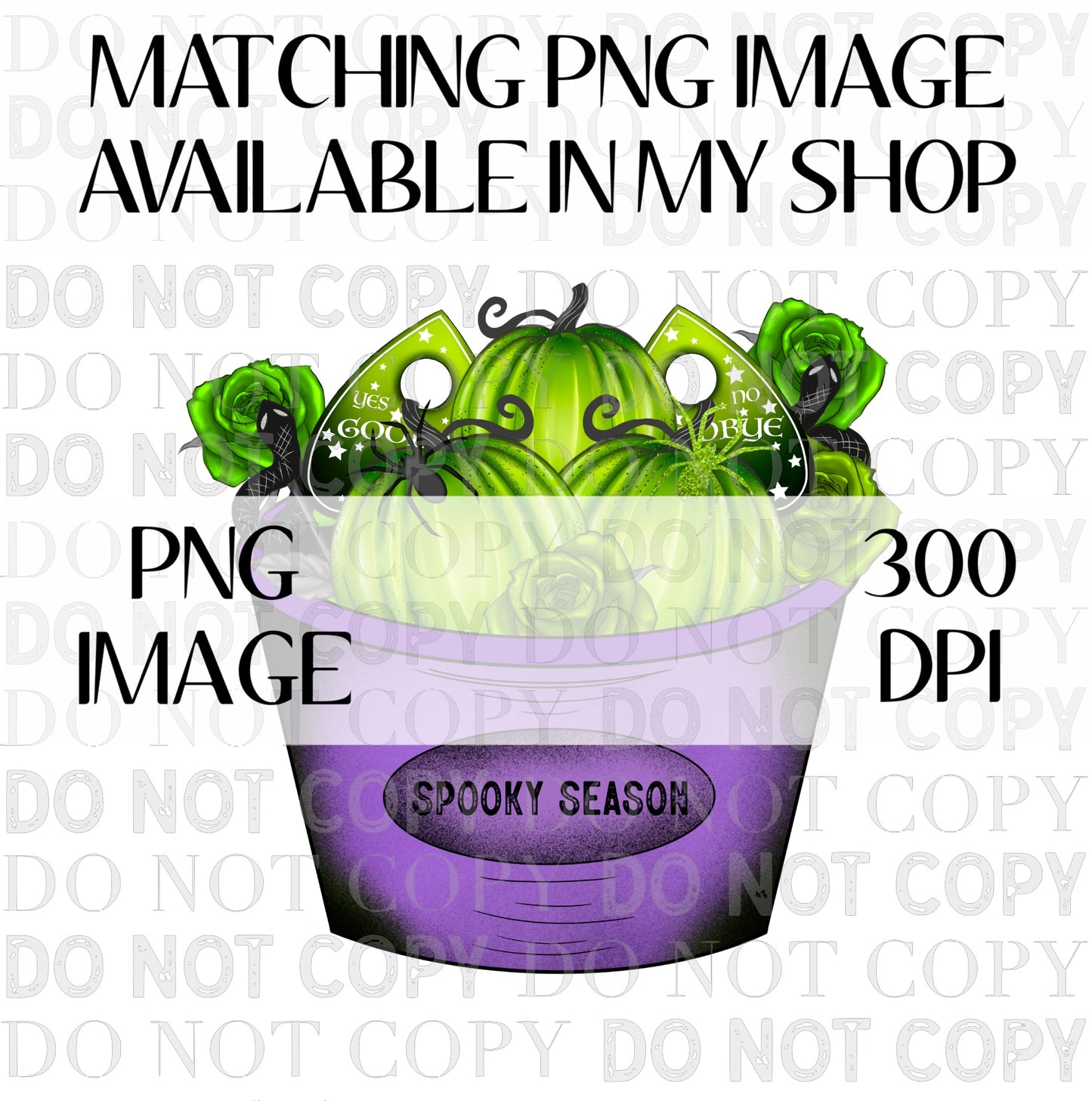 Spooky Season Bucket TRANSPARENT Seamless