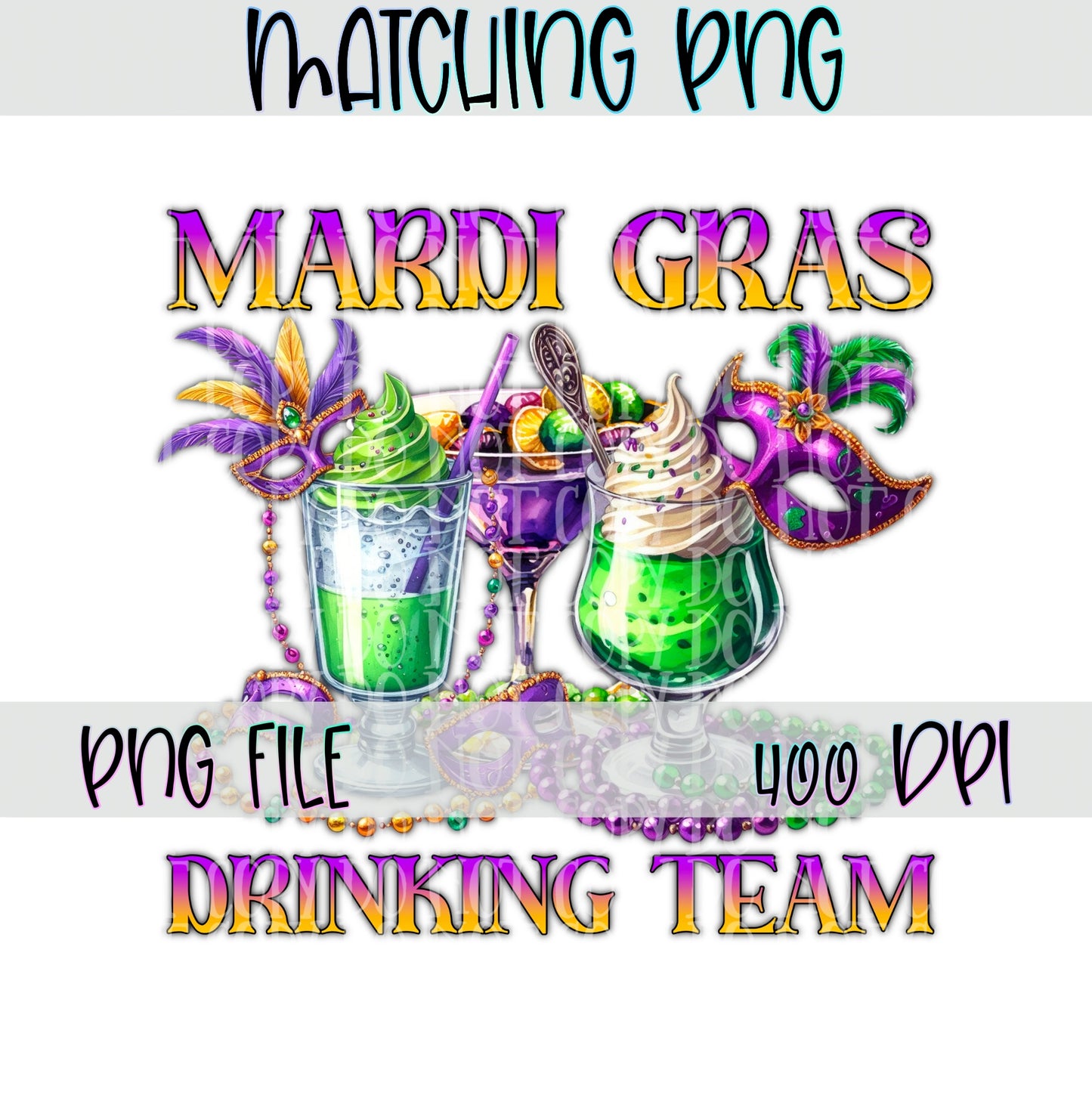 Mardi Gras Drinking Team Faux Glitter Seamless