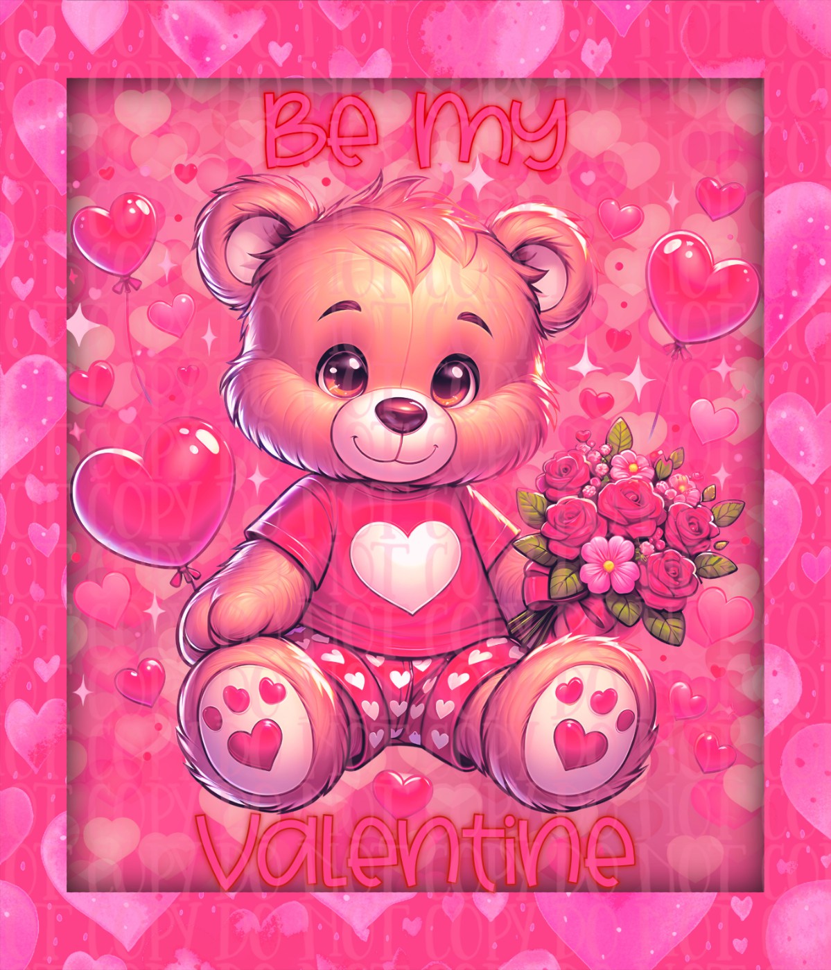 Teddy Bear Be My Valentine Card