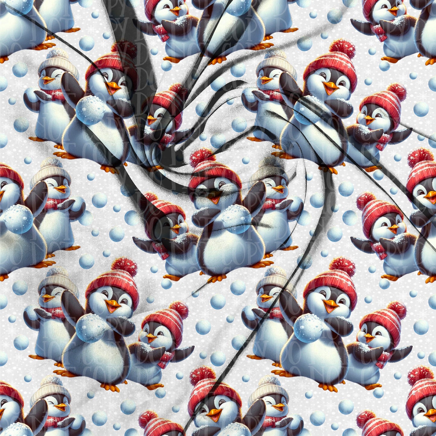 Christmas Snow Penguin Seamless