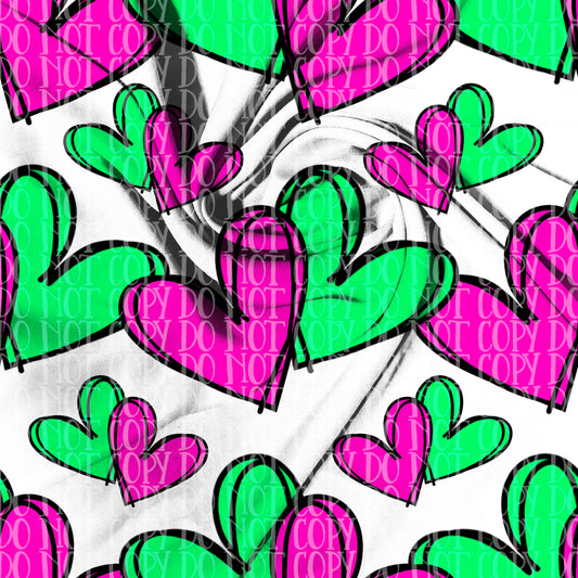 Doodle Heart TRANSPARENT Seamless