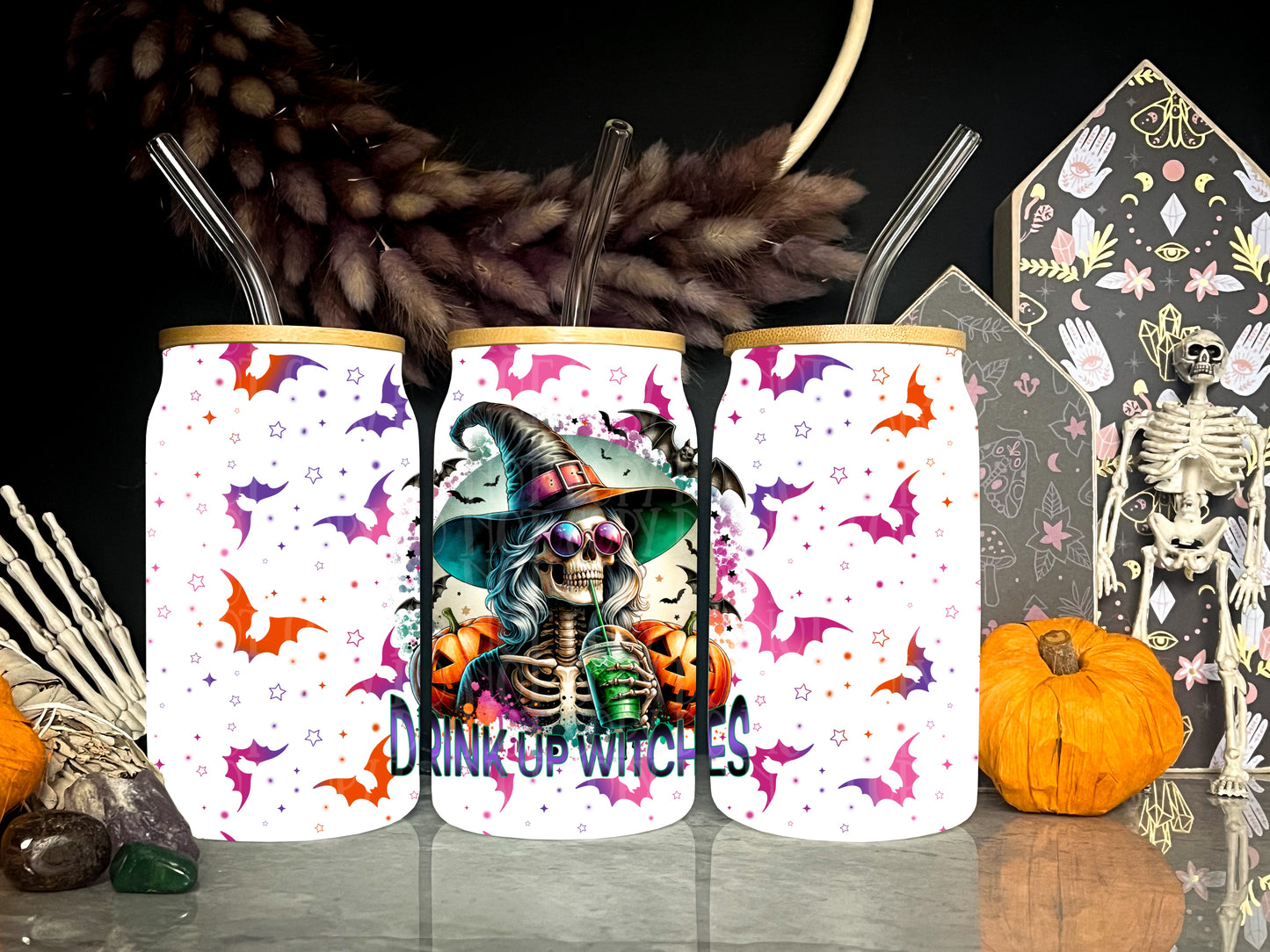 Drink Up Witches TRANSPARENT 16oz Wrap