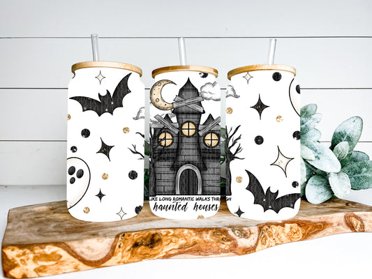 I Like Long Romantic Walks Through Haunted Houses TRANSPARENT 16oz Wrap