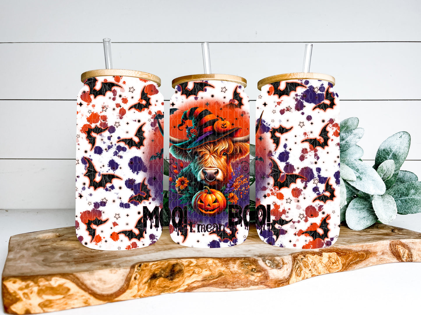 MOO I Mean BOO TRANSPARENT 16oz Wrap