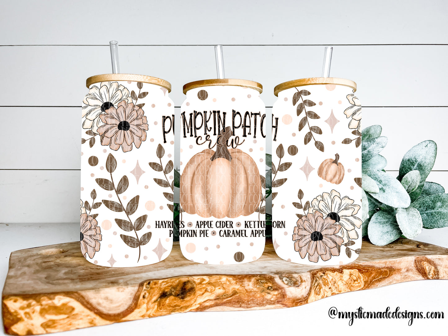 Pumpkin Patch Crew TRANSPARENT 16oz Wrap