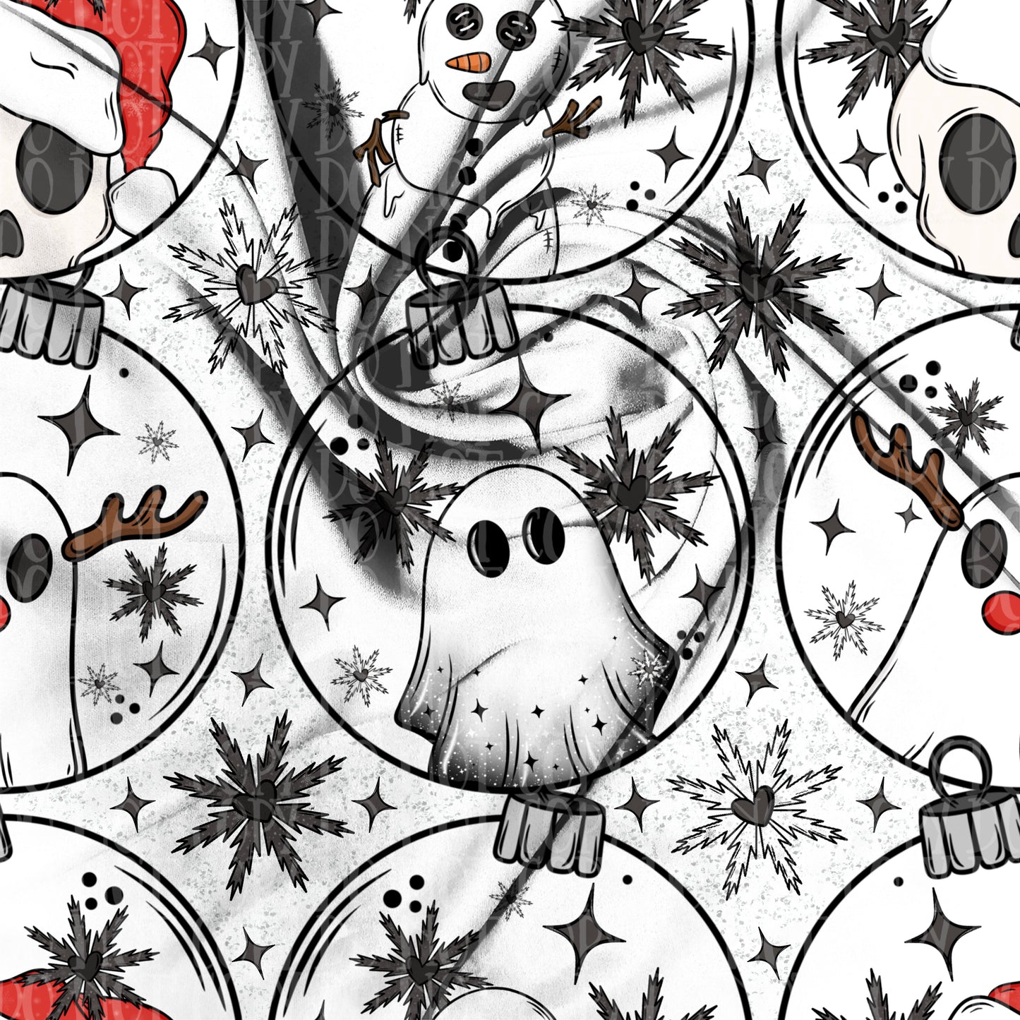 Spooky Christmas Ornament Seamless