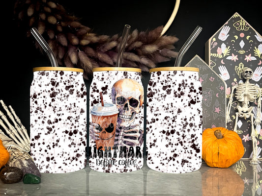 Nightmare Before Coffee TRANSPARENT 16oz Wrap