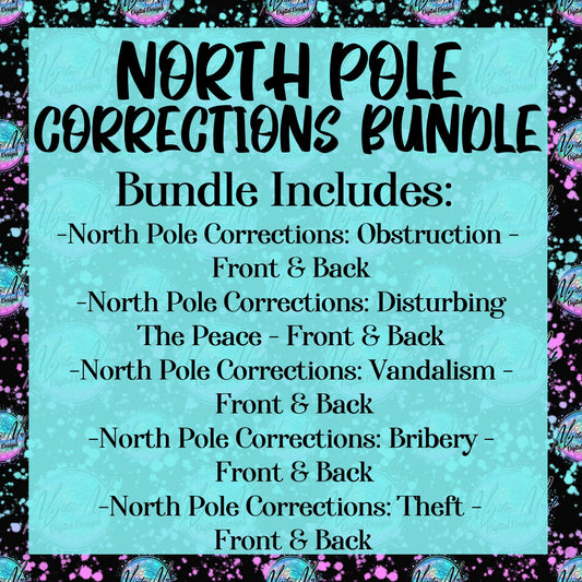 North Pole Corrections Bundle-All 5-Front & Back PNG