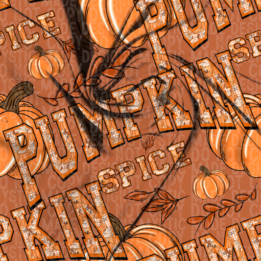 Pumpkin Spice Burnt Umber Seamless