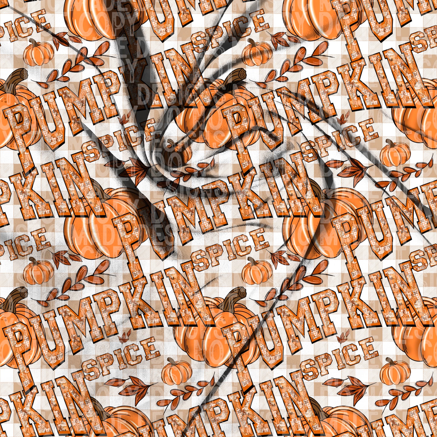 Pumpkin Spice Khaki Plaid TRANSPARENT Seamless