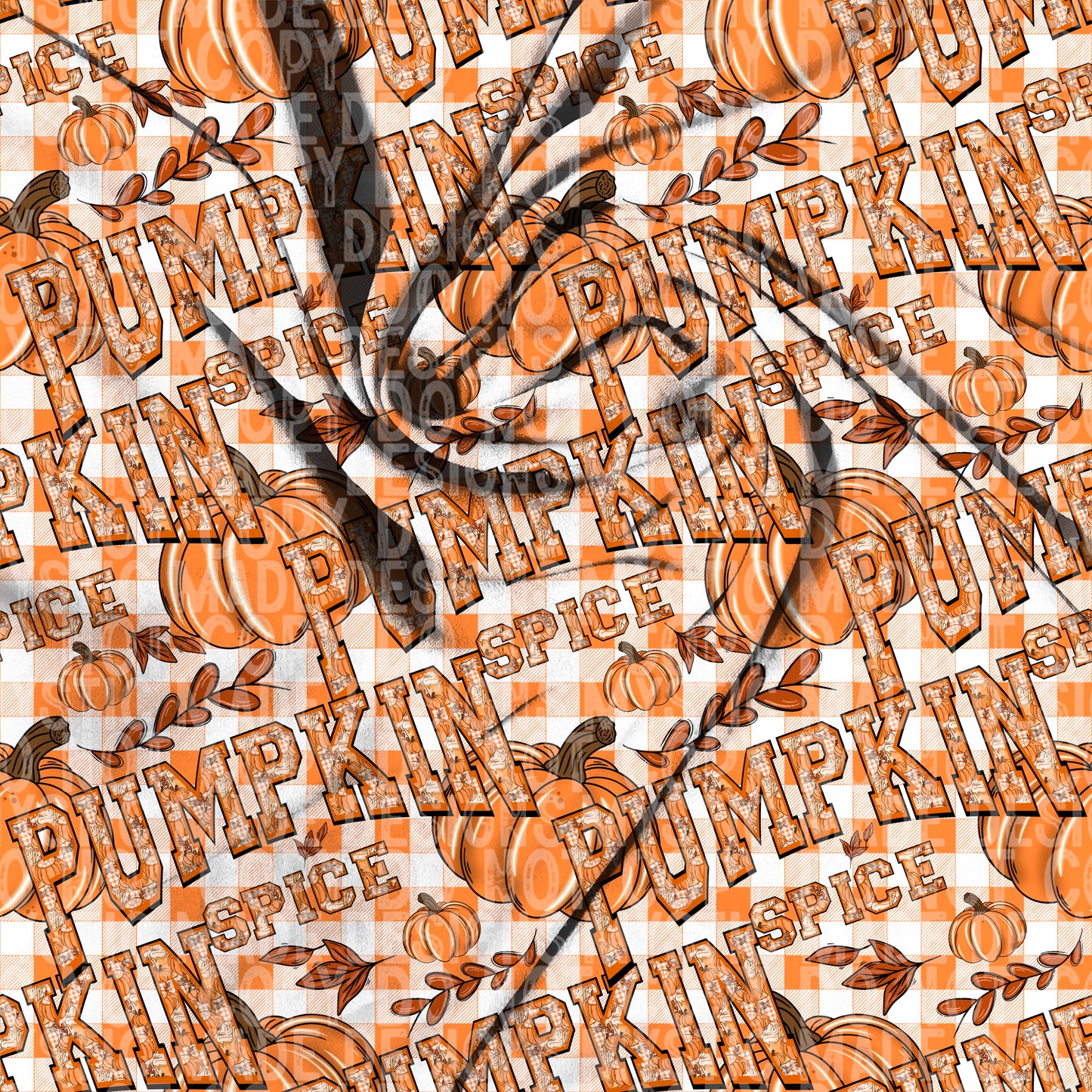 Pumpkin Spice Orange Plaid TRANSPARENT Seamless