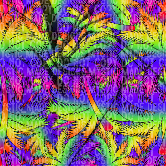 Palm Tree Seamless In 2 Scales, PNG