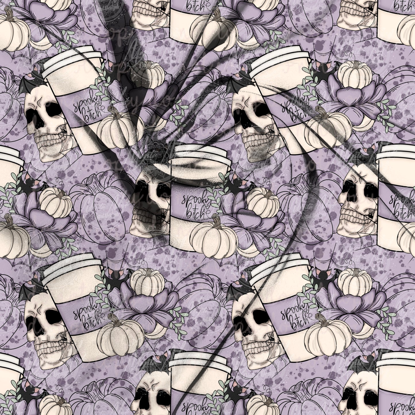 Skull Spooky Bitch Seamless