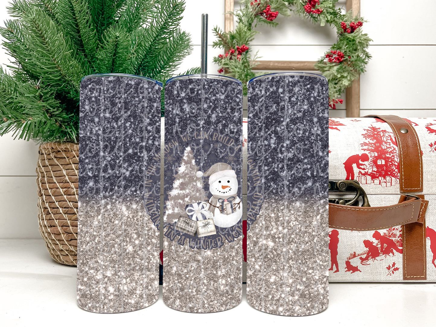 In The Meadow Winter Wonderland Faux Glitter Ombre Wrap